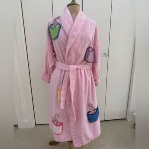 Canyon Group Coffee Time Robe Pink Small Chenille Made in USA